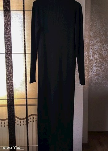 Siyah Uzun Kollu triko Elbise - Görsel 6