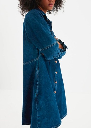 OVERSİZE DENİM ELBİSE - Görsel 7