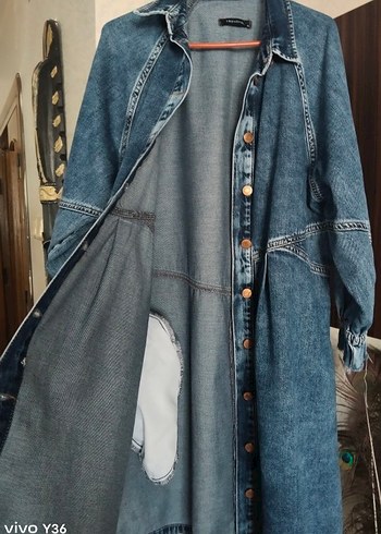 OVERSİZE DENİM ELBİSE - Görsel 4