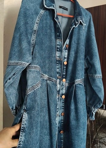 OVERSİZE DENİM ELBİSE - Görsel 3