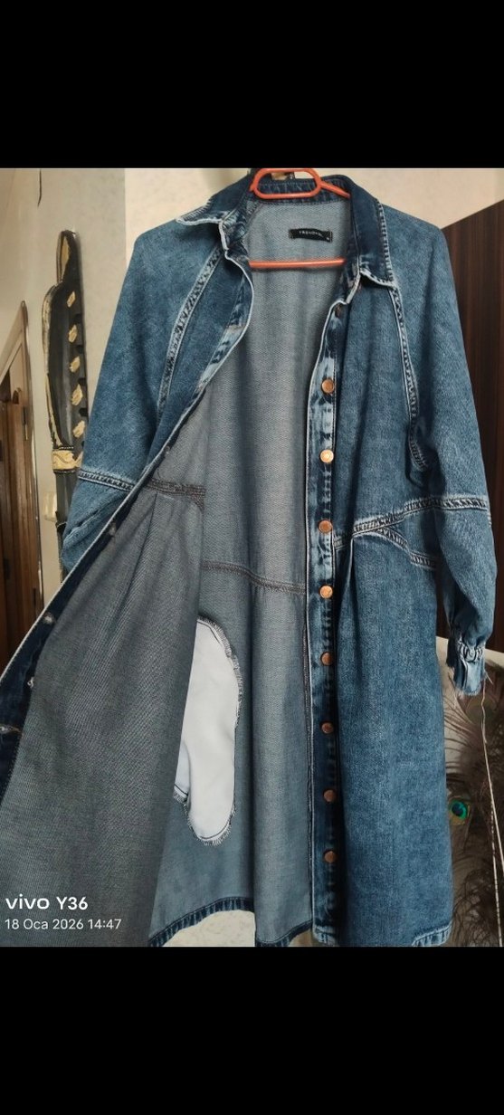 OVERSİZE DENİM ELBİSE - Görsel 4