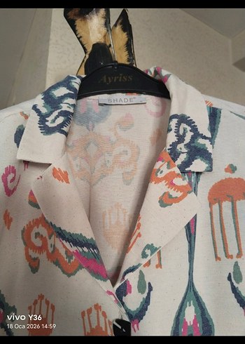 SHADE  Etnik desen Keten Crop gömlek pantolon Takım - Görsel 7