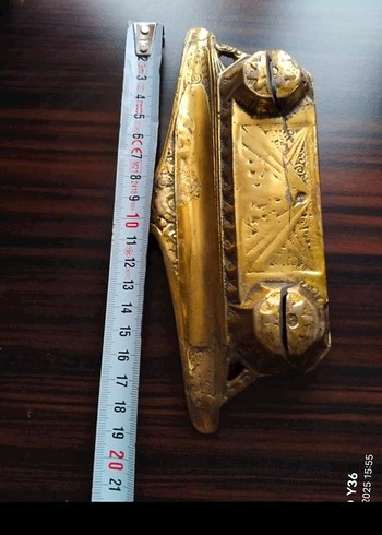 Antik Döküm Pirinç Masa İsimliği - Görsel 4