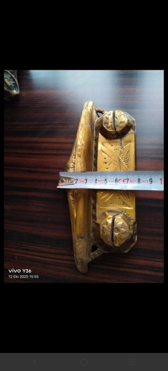 Antik Döküm Pirinç Masa İsimliği - Görsel 5