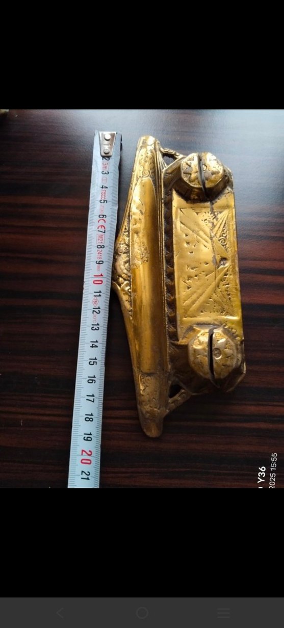 Antik Döküm Pirinç Masa İsimliği - Görsel 4