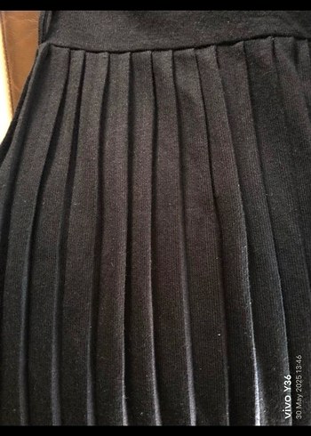 Siya pileli triko Uzun Elbise - Görsel 4