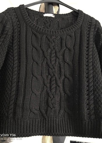 DİLVİN SAÇ ÖRGÜLÜ CROP KAZAK - Görsel 3