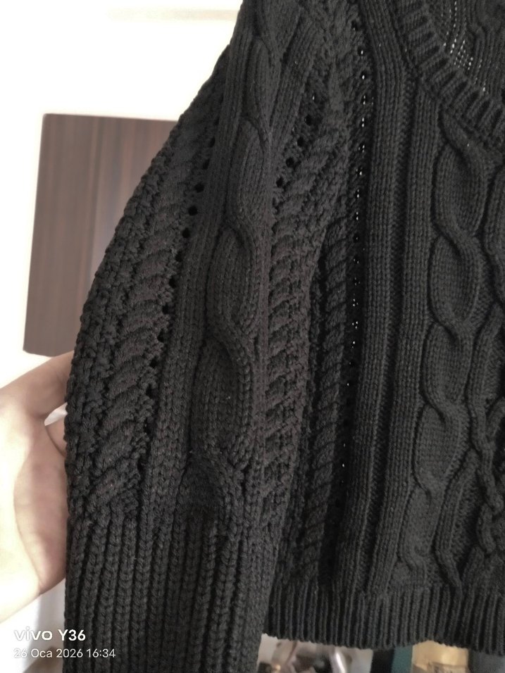 DİLVİN SAÇ ÖRGÜLÜ CROP KAZAK - Görsel 4