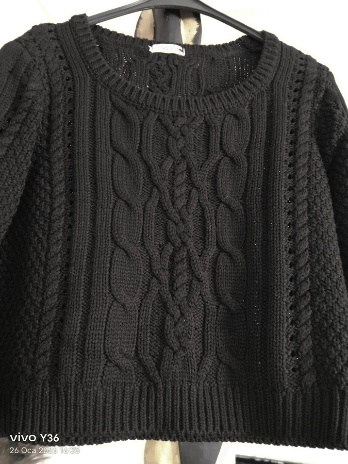 DİLVİN SAÇ ÖRGÜLÜ CROP KAZAK - Görsel 3