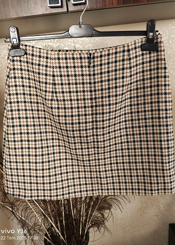 H&M HM Ekose KROVİZE Mini Etek