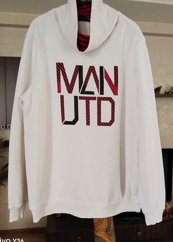 Defacto Manchester United Beyaz Unisex Sweatshirt
