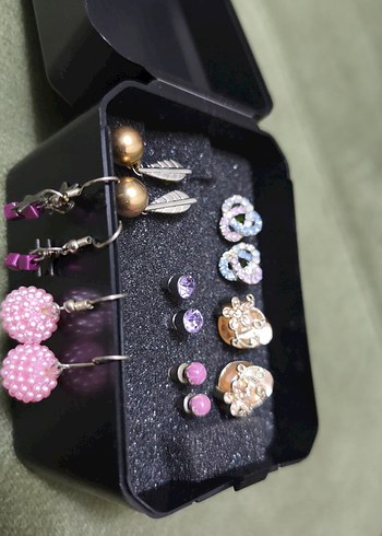 Renkli Boncuklu Renkli Taşlı  Kadın Küpeler Seti - Görsel 10