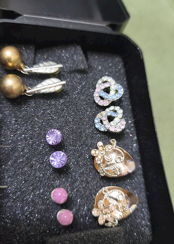 Renkli Boncuklu Renkli Taşlı  Kadın Küpeler Seti - Görsel 9