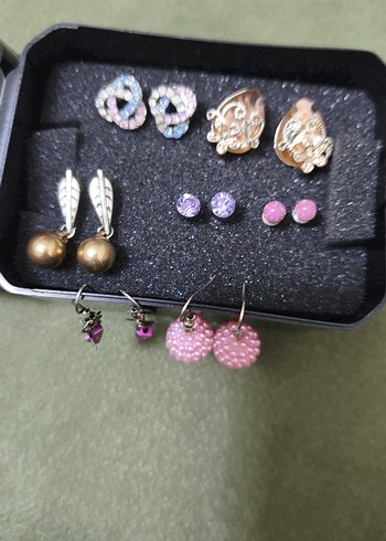 Renkli Boncuklu Renkli Taşlı  Kadın Küpeler Seti - Görsel 3