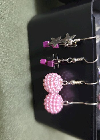 Renkli Boncuklu Renkli Taşlı  Kadın Küpeler Seti - Görsel 5