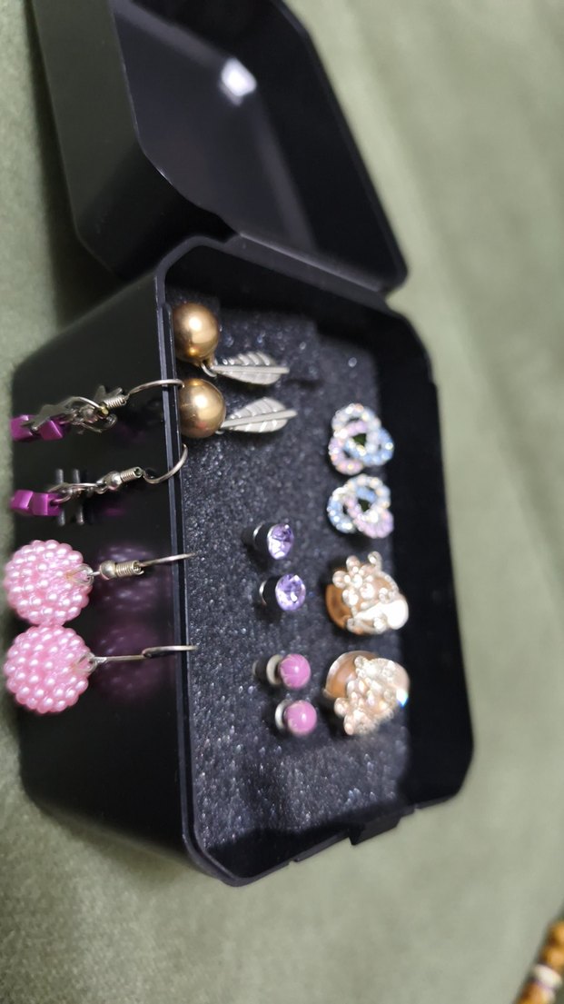 Renkli Boncuklu Renkli Taşlı  Kadın Küpeler Seti - Görsel 2