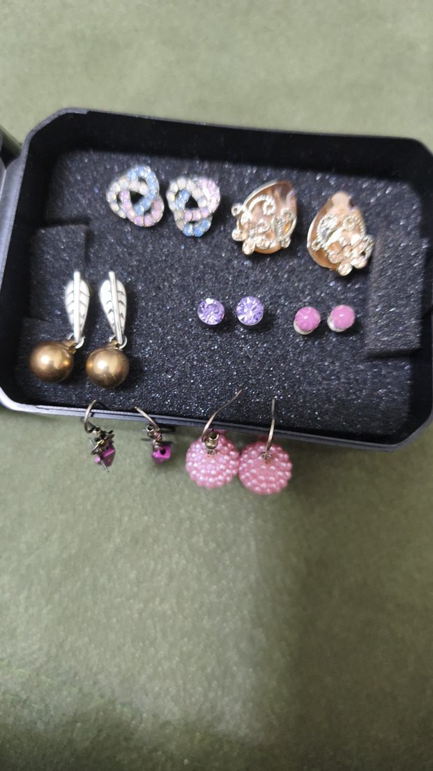 Renkli Boncuklu Renkli Taşlı  Kadın Küpeler Seti - Görsel 3