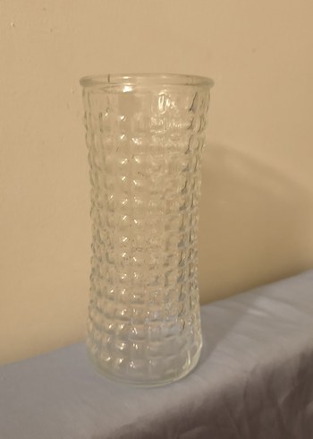 Beyaz Şeffaf Desenli Cam Vazo - Görsel 4