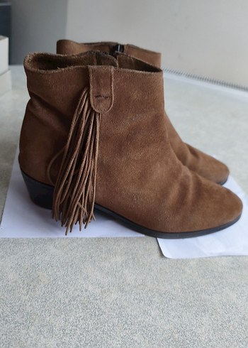 Kahverengi Süet Püsküllü Kadın  Bot - Görsel 4