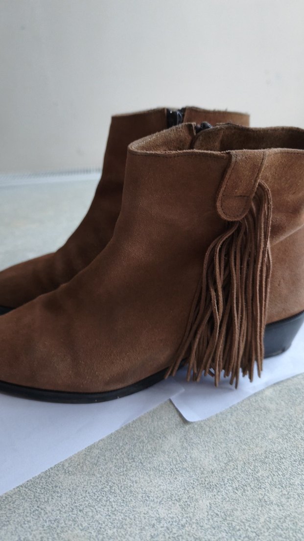 Kahverengi Süet Püsküllü Kadın  Bot - Görsel 2