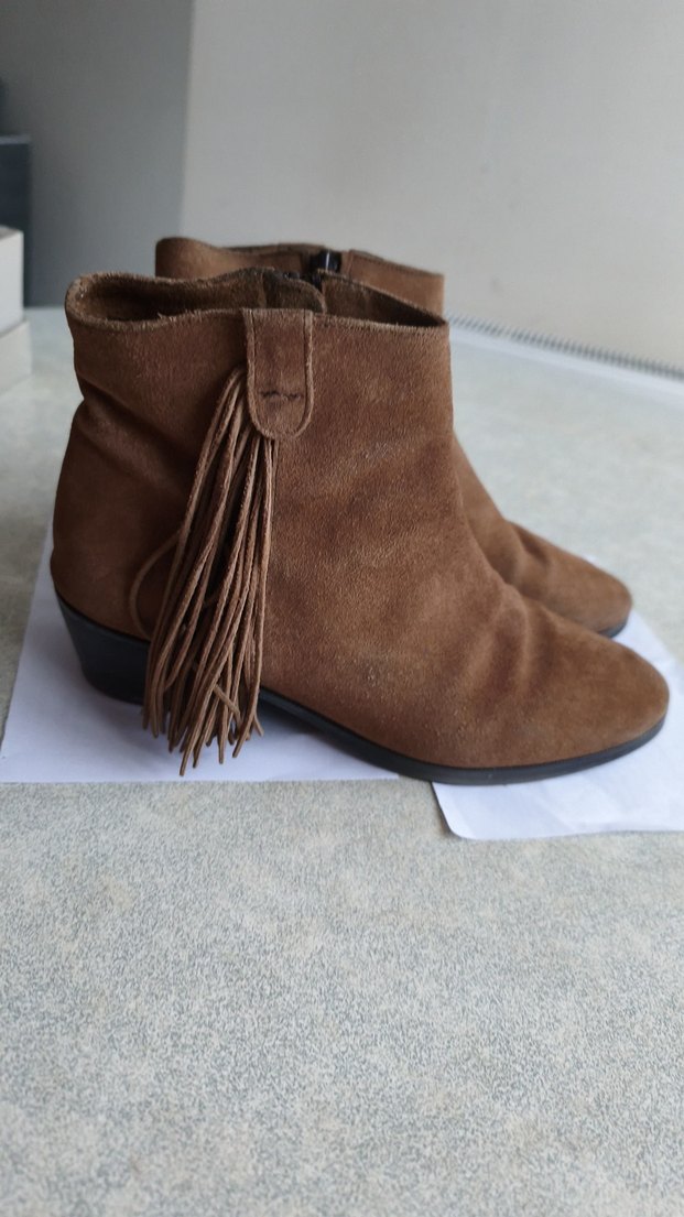 Kahverengi Süet Püsküllü Kadın  Bot - Görsel 4