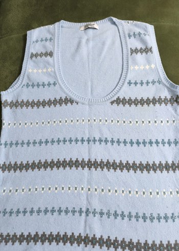 Stamina Nakışlı Mavi Bohem Kadın Süveter - Görsel 2