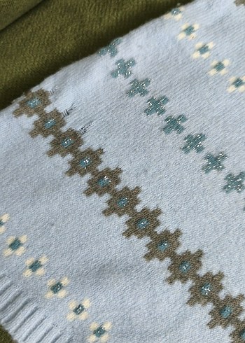 Stamina Nakışlı Mavi Bohem Kadın Süveter - Görsel 4