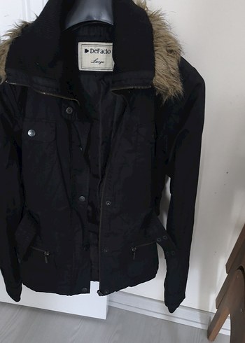 Defacto Siyah Kapusonlu Parkas