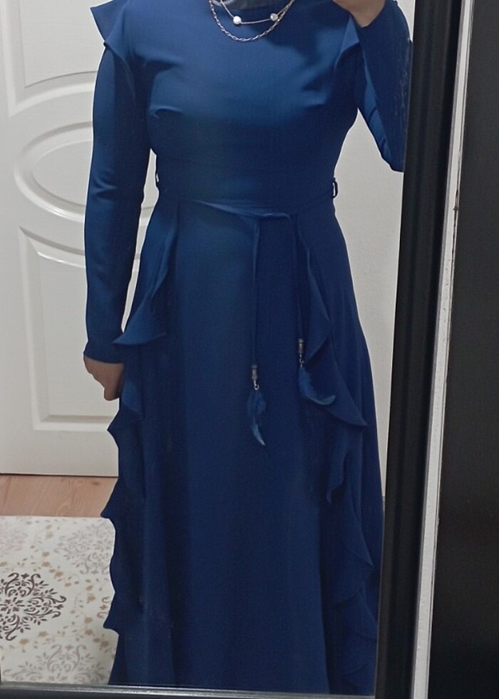 Lacivert Elbise - Görsel 2