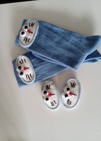 Nakışlı Mavi Erkek Çocuk Çorapları - Görsel 3