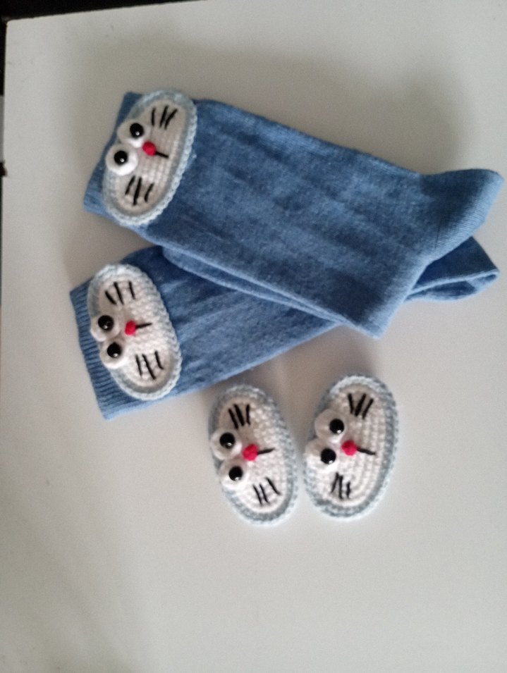 Nakışlı Mavi Erkek Çocuk Çorapları - Görsel 3