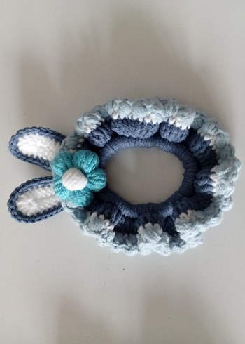 Bohem Renkli Örgü Lastik Toka - Görsel 5