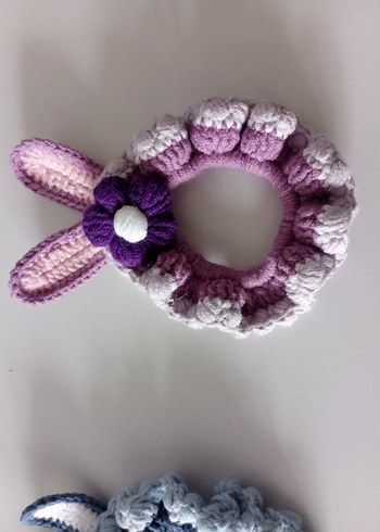 Bohem Renkli Örgü Lastik Toka - Görsel 7