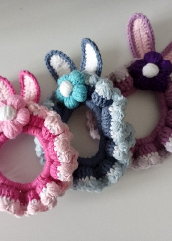 Bohem Renkli Örgü Lastik Toka - Görsel 2