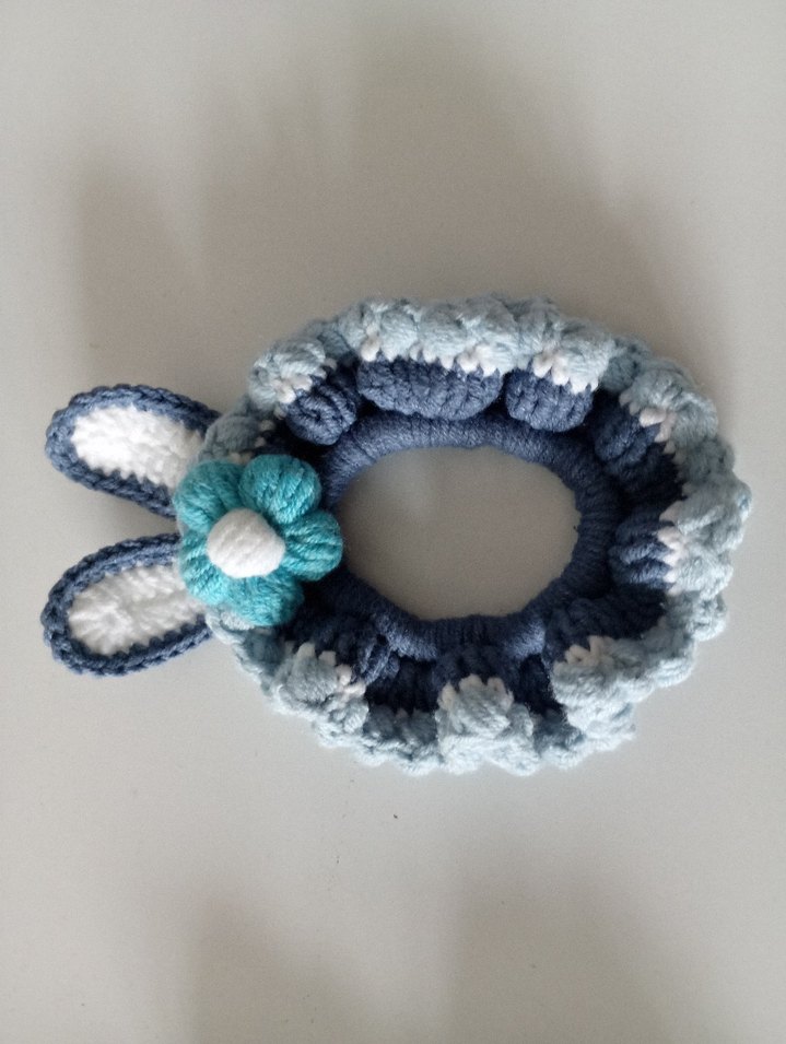 Bohem Renkli Örgü Lastik Toka - Görsel 5