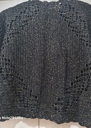 Siyah Örgü Kadın Mini Hırka - Görsel 4