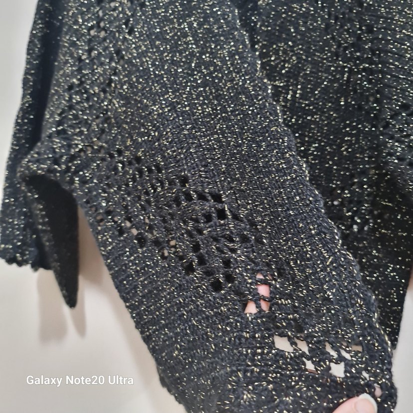 Siyah Örgü Kadın Mini Hırka - Görsel 2