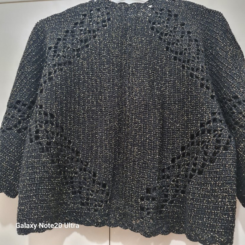 Siyah Örgü Kadın Mini Hırka - Görsel 4