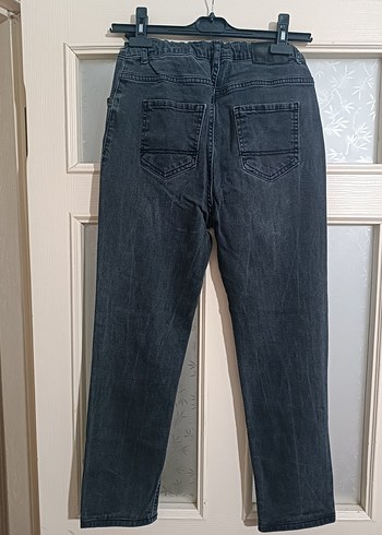 Gri  siyah erkek çocuk Denim Pantolon - Görsel 2