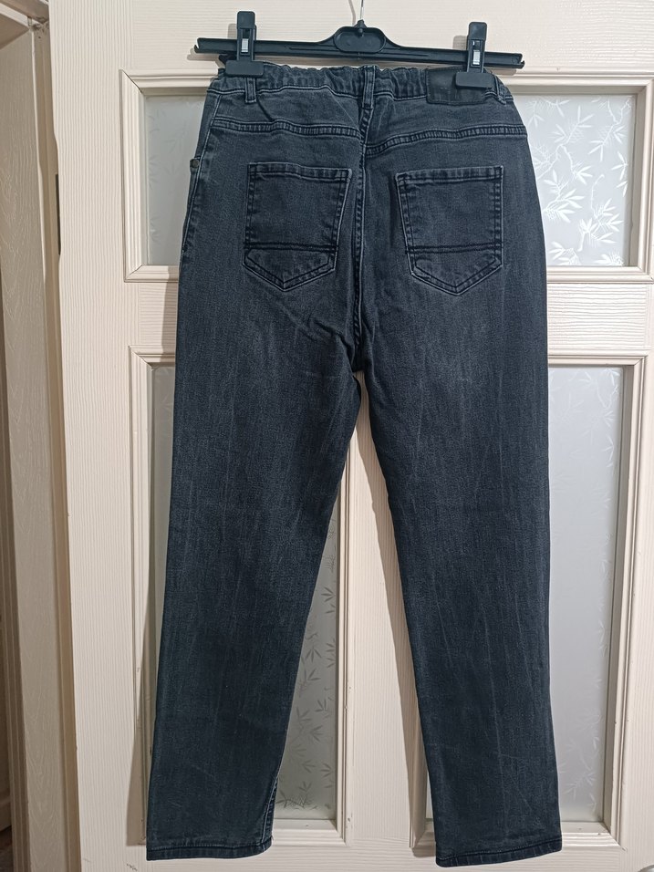 Gri  siyah erkek çocuk Denim Pantolon - Görsel 2