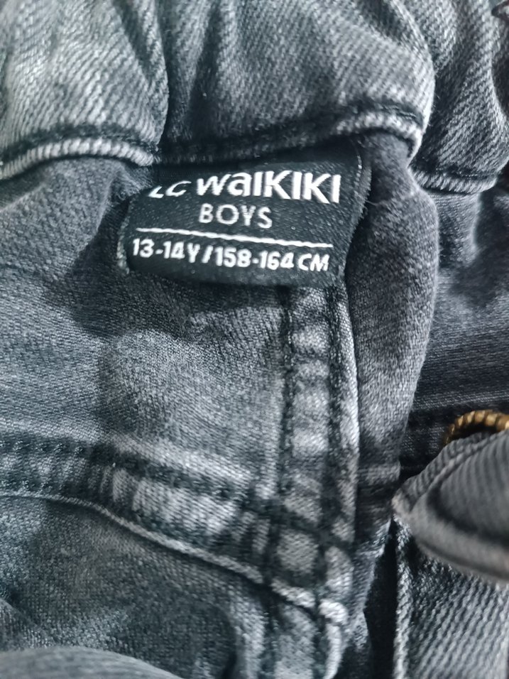 Gri  siyah erkek çocuk Denim Pantolon - Görsel 3