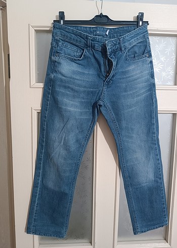 Düğmeli Mavi erkek çocuk Denim Pantolon - Görsel 2