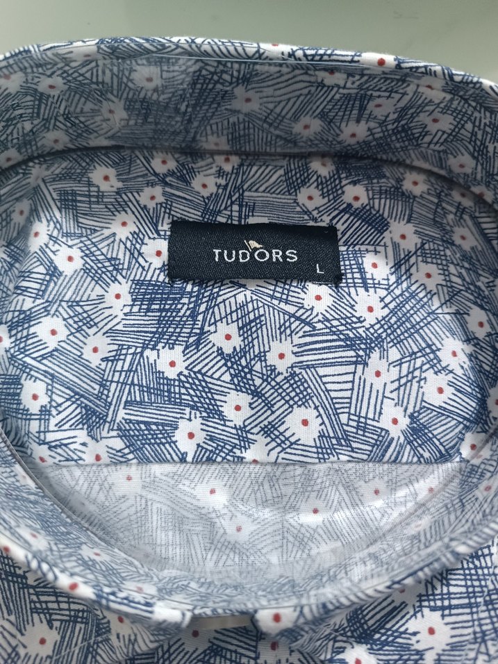 Gri Mavi Desenli Erkek Kısa Kollu Gömlek - Görsel 3