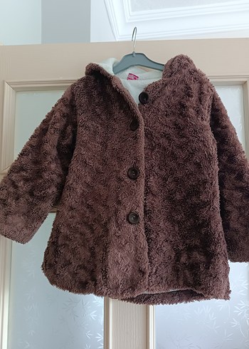 Kız Çocuk Kahverengi Kürklü Mont