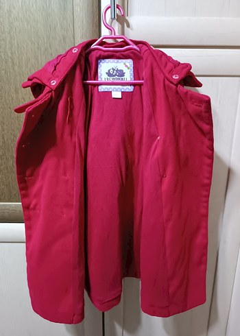 kırmızı Düğmeli çocuk montu - Görsel 3