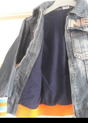 Erkek Çocuk Baskılı Kot Ceket - Görsel 3