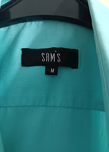 Turkuaz Kısa Kollu Pamuklu Erkek Gömlek - Görsel 2