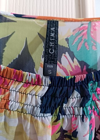 Çiçek Desenli Bohem Straplez Bluz - Görsel 5