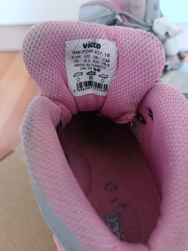 Vicco Kız Çocuk Gri Pembe Spor Ayakkabı - Görsel 5