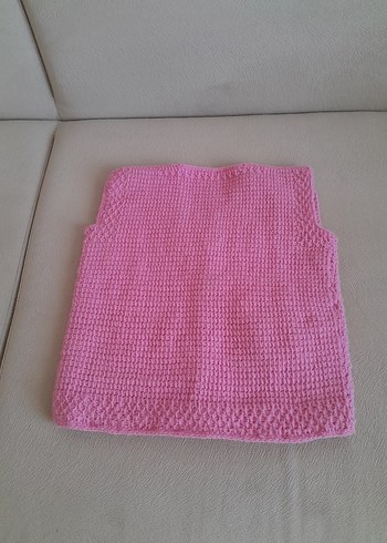 Diğer Kız Çocuk Pembe Örgü Kolsuz Yelek